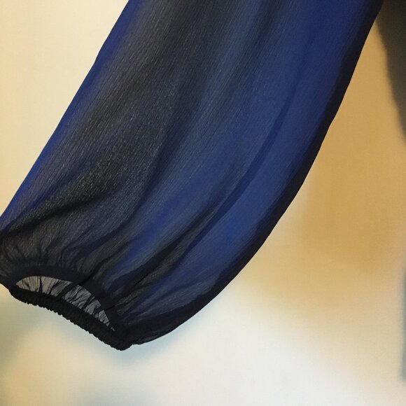 Banana Republic Blue Ballet Tie Up Poet Sleeve Blouse - Picture 5 of 16